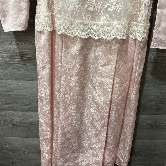 Vintage Gunne Sax By Jessica San Francisco Pink Lace Floral Size 9 - Picture 3 of 14